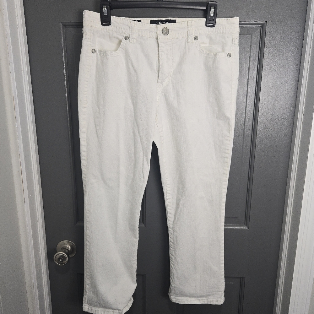 Cotton Spandex White Capris